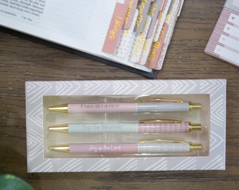 Bible Study Pens | Christian Pen Set | Bible Study Accessories | Christian Gifts for Women | Inspirational Pens | Religious Pens