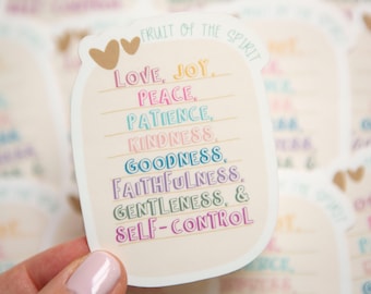 Fruit of the Spirit Waterproof Christian Stickers | Bible Journaling Stickers | Vinyl Christian Laptop Sticker | Vinyl Christian Decal