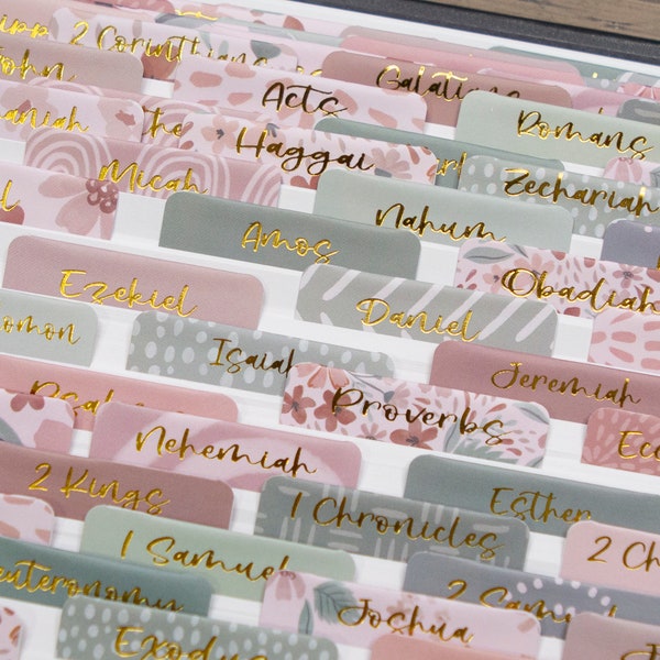 Bible Book Tabs | Pretty Bible Tabs | Bible Index Tabs | Tabs for Your Bible | Gifts for Christian Women | Bible Tab Stickers