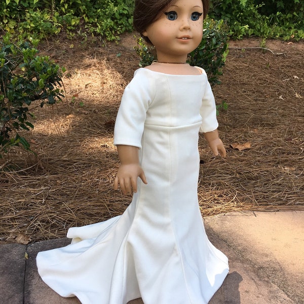 Modèle de robe de mariée princesse, modèle de princesse américaine, modèle de robe de mariée de poupée de 18 pouces, Meghan Markle, modèle de robe de 18 pouces