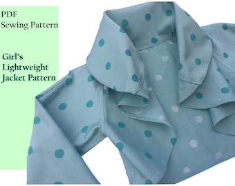 Patrón de costura para chaqueta Jackie O para niña: Abrigo para bebé niña (PDF)