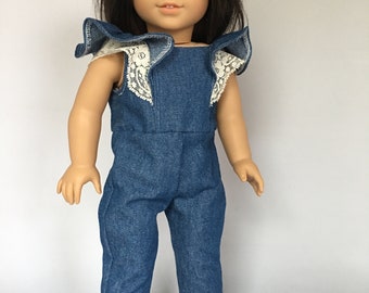 18" Doll Ruffle Jumpsuit Pattern: 50s Style Playsuit (PDF)