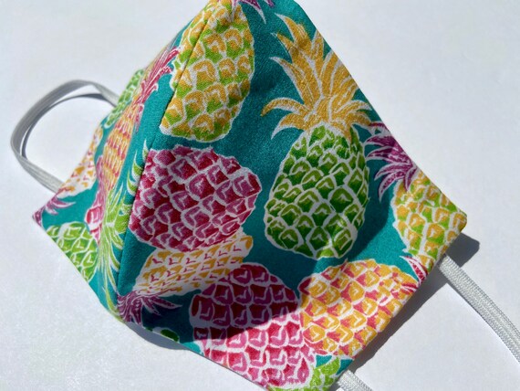 Colorful Pineapple Face Mask Washable Face Mask with Filter | Etsy