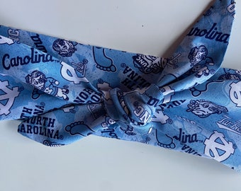 UNC Headband Headwrap Headscarf Stretch Cotton Bandanna Tie