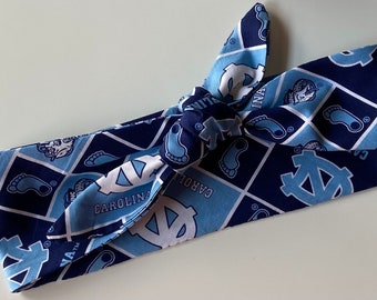 UNC Headband Headwrap Headscarf Stretch Cotton Bandanna Tie