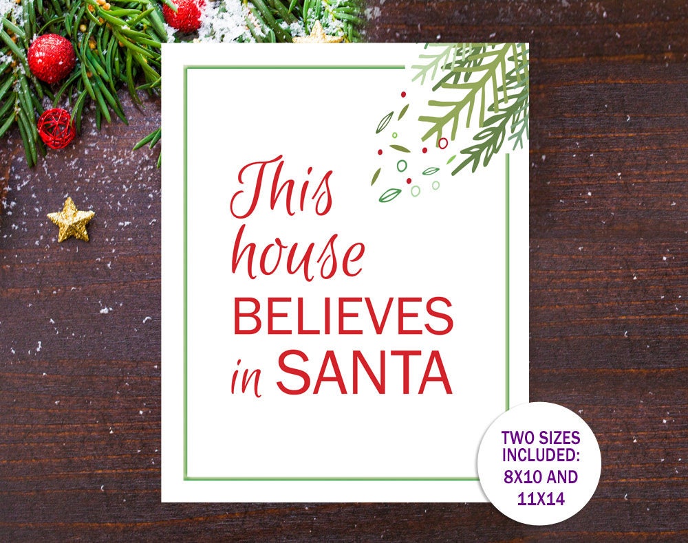Christmas Decor Santa Quote Printable Holiday Decor This  Etsy