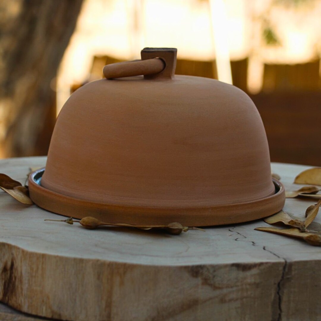 Large Ceramic Bell Shaped Ceramic Butter Dish, Pottery Cheese Dish