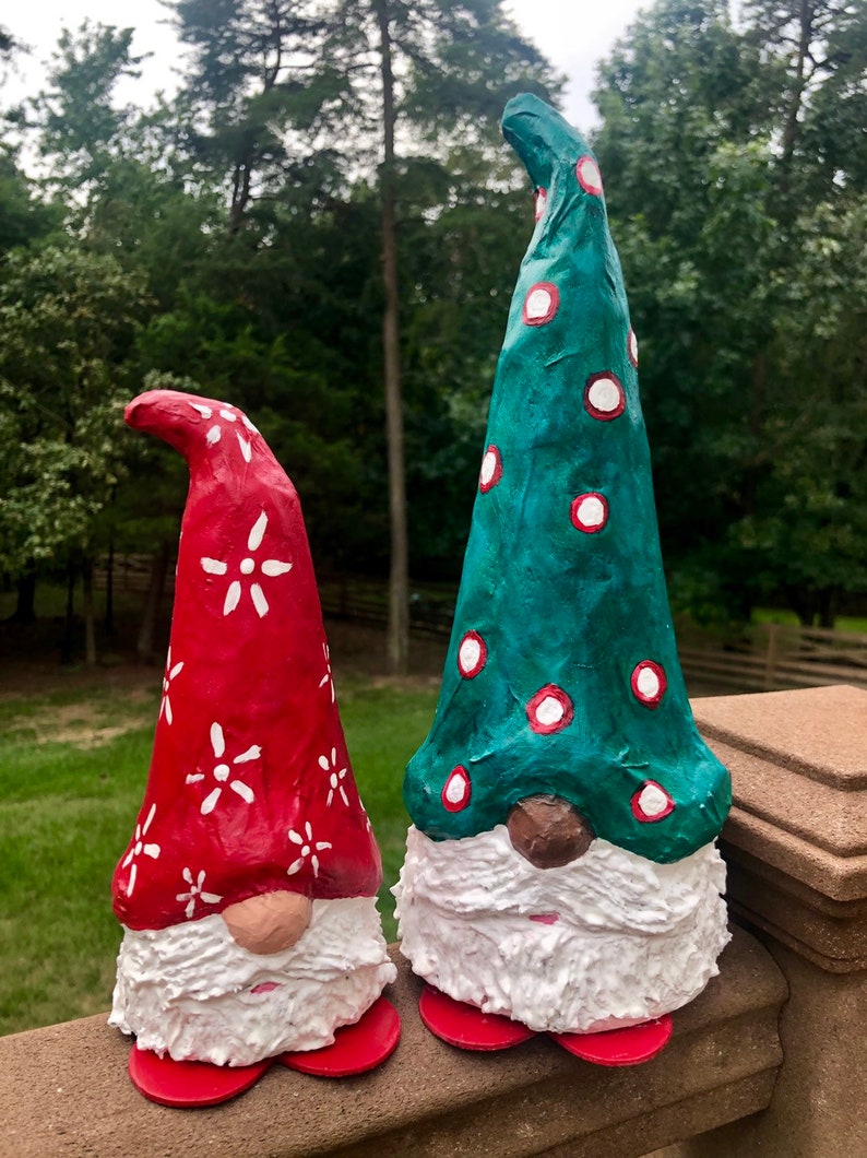1214 Christmas Gnome Paper Mache Christmas Etsy