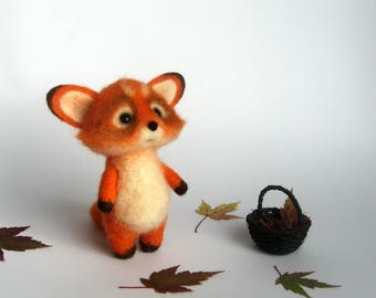 Needle felted Fox miniature Felt fox Forest animal Needle felted animal Woodland animal Fox Soft Sculptures Wool fox toy Red fox Needle Wool