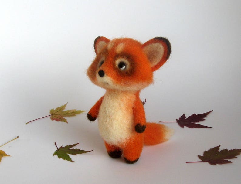 Needle felted Fox miniature Felt fox Forest animal Needle felted animal Woodland animal Fox Soft Sculptures Wool fox toy Red fox Needle Wool image 5