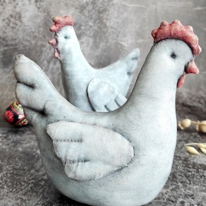 Primitive Fabric Chicken: Handmade Farmhouse Easter Decor