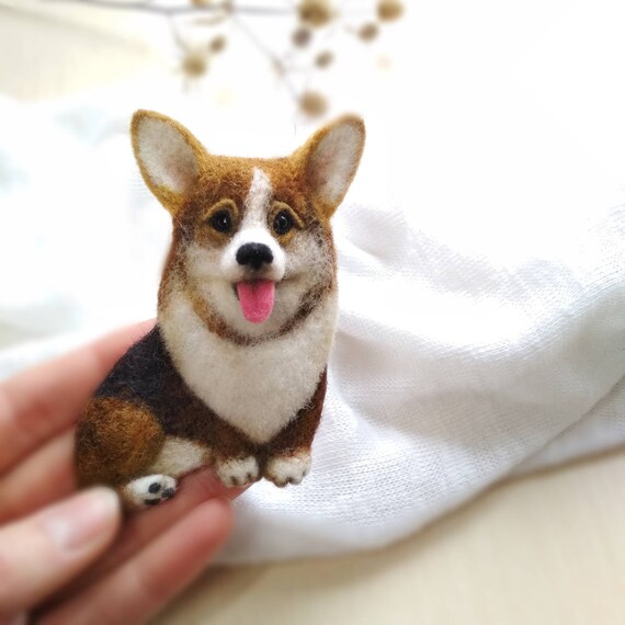 Welsh Corgi Pembroke Custom Brooch According Pets Photo. Needle
