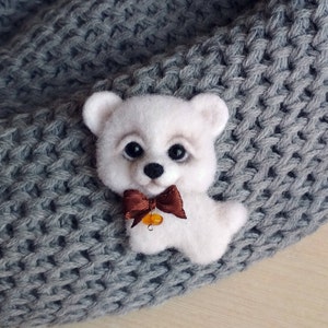 Felt brooch dog Needle felted dog Animal brooch Needle felted brooch Felting Dog Needle felted animal Wool Jewelry puppy