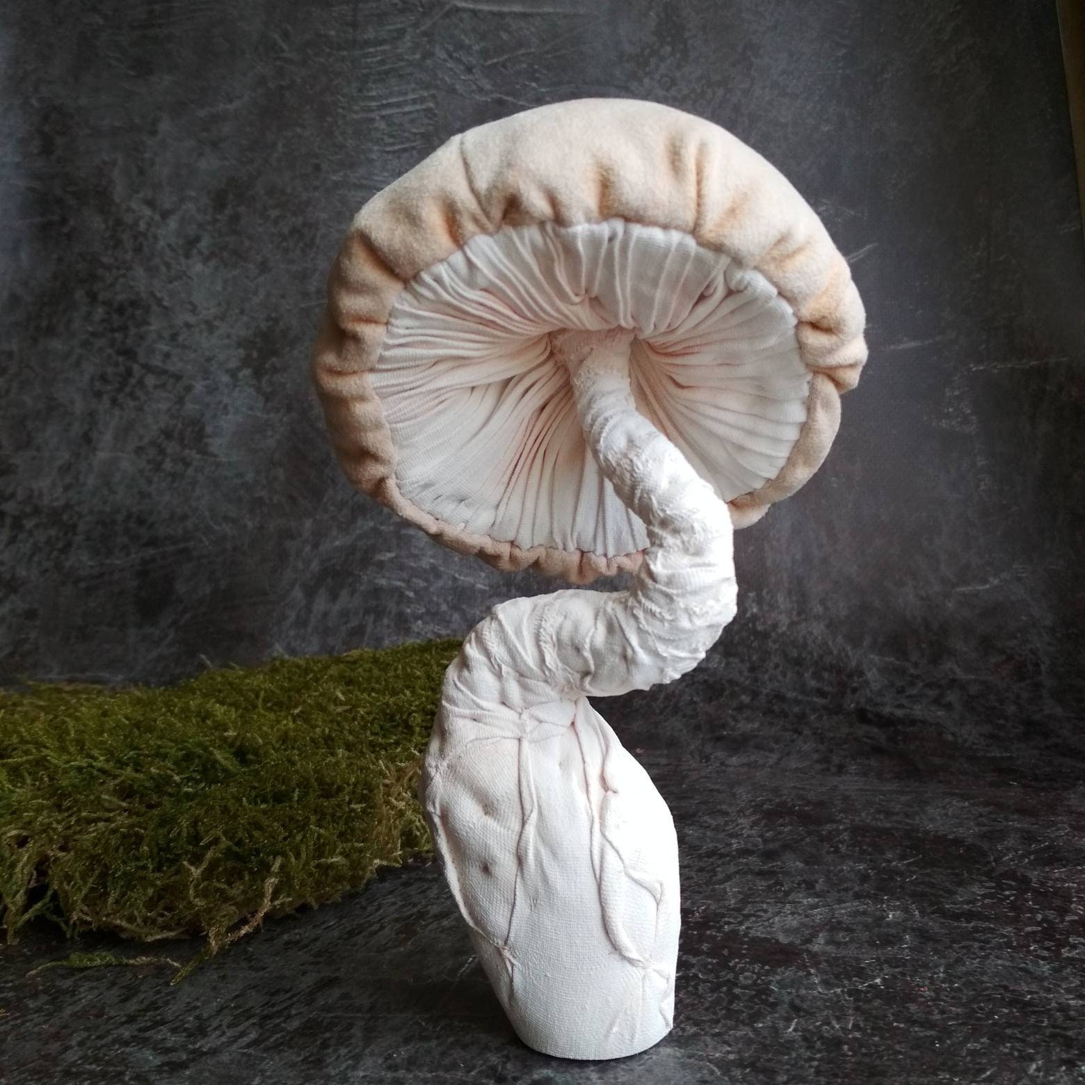 Mushroom Soft Sculpture for Home Decor, Textile Mushroom, Fiber Art