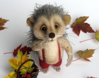 Felt hedgehog wool Needle felting animal Felted hedgehog ornament Felt animals Soft sculpture animal Miniature hedgehog gift ideas