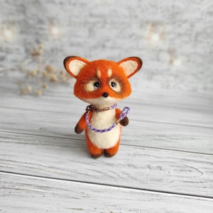 Needle felted Fox miniature Felt fox Forest animal Needle felted animal Woodland animal Fox Soft Sculptures Wool fox toy Red fox Needle Wool image 9