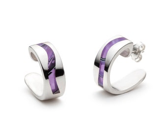 Purple comma earrings