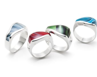 Asymmetric silver ring