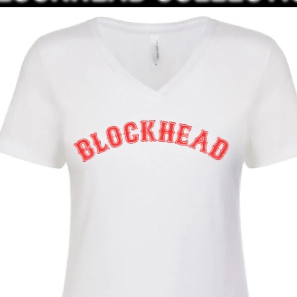 Blockhead V Neck Tee | NKOTB / New Kids On The Block / Fenway Inspired | Customizable