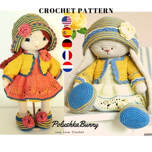 crochet pattern amigurumi doll Clothes Pattern Outfit &quot;REGINA&quot;  / Polushkabunny