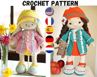 crochet pattern amigurumi doll Clothes Outfit "EASTER'”  / Polushkabunny