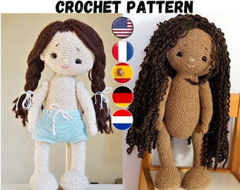 Polushkabunny Crochet doll patterns - amigurumi doll - English, Deutsch, Français, Nederlands, Español - Crochet Toy Pattern