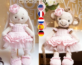 Polushkabunny crochet pattern amigurumi doll Clothes Pattern Outfit "BALLERINA"