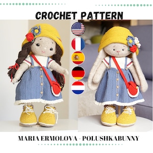 crochet pattern amigurumi doll clothes Outfit "Kilye" - English, Deutsch, Français, Nederlands, Español  / Polushkabunny