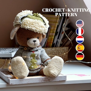 Strick- + Häkelanleitung - Spielzeugkleidung - Outfit &quot;&quot;Villager&quot;&quot; für Spielzeug - English, Français, Nederlands, Español / Polushkabunny.&quot;