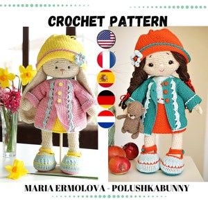 Haakpatroon amigurumi poppenkleertjes outfit &quot;EASTER&quot; / poesjkabunny