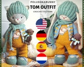 Crochet pattern quot Tom quot Outfit - for Kitten and Bunny Toys amigurumi animals by Polushkabunny