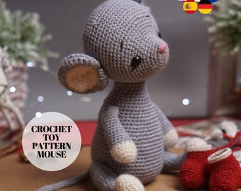 Polushkabunny Crochet mouse toy pattern toy amigurumi animals - Crochet Toy Pattern