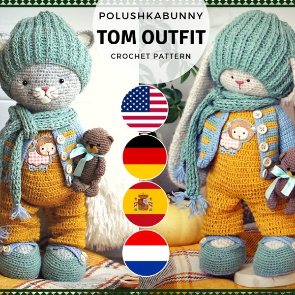 patron au crochet poupée amigurumi Vêtements Patron au crochet gratuit pour une petite tenue de vêtements en peluche "TOM" / Polushkabunny