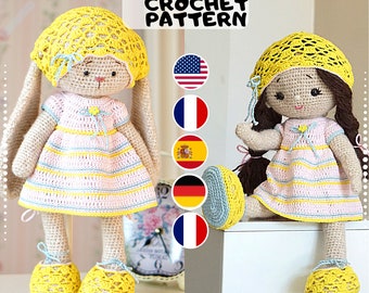 Clothes Bunny toy CROCHET PATTERN - Outfit Melody - Outfit for Bunny Lamb Kitty / Polushkabunny