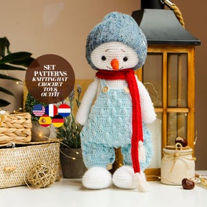 SET - Crochet smowman pattern - Crochet and Knitting Clothes patterns by Polushkabunny - amigurumi patterns