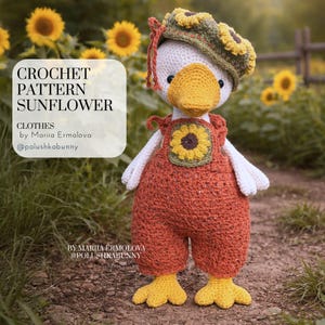 CROCHET PATTERN - Sunflower Outfit - Clothes for Goose / Duck - English