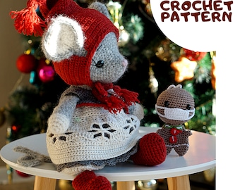 crochet pattern doll mouse Clothes pattern / Polushkabunny