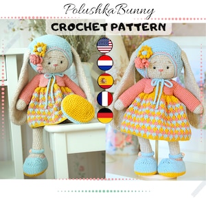 crochet pattern amigurumi doll Clothes Outfit "LEA" / Polushkabunny