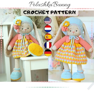 crochet pattern amigurumi doll Clothes Outfit &quot;LEA&quot; / Polushkabunny