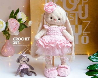 SET - Crochet Ballerina Bunny Pattern - Polushkabunny