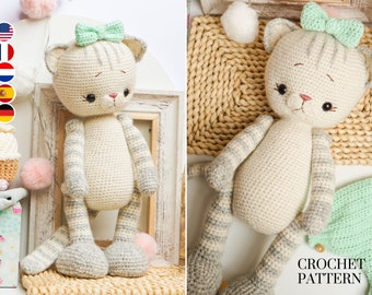 MOTIF CROCHET - Patron de jouet au crochet chat Amigurumi / Polushkabunny