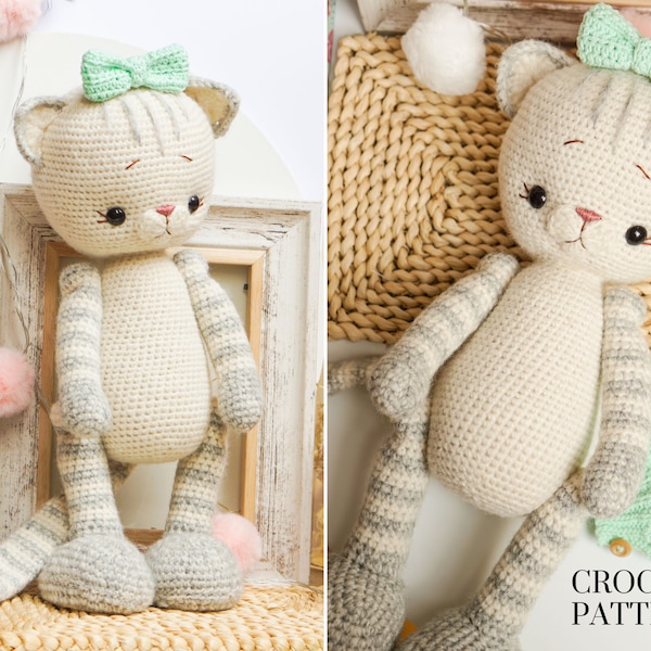 MOTIF CROCHET - Patron de jouet au crochet chat Amigurumi / Polushkabunny