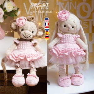 Polushkabunny crochet pattern amigurumi doll Clothes Pattern Outfit &quot;BALLERINA&quot;