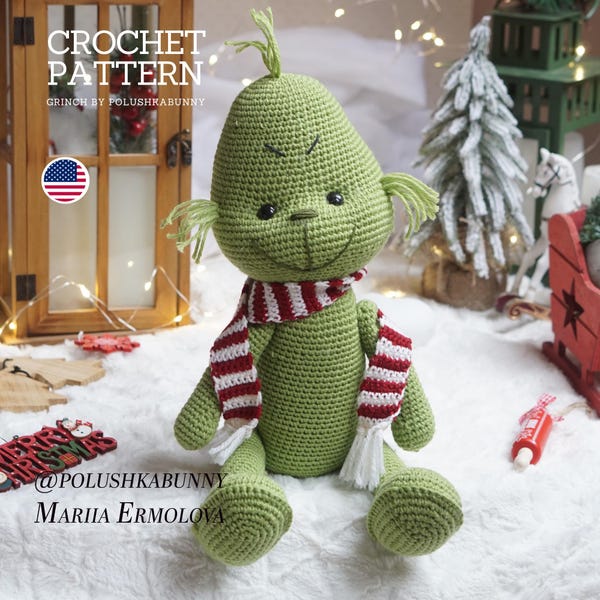Crochet GRINCH pattern - Crochet patterns by Polushkabunny - amigurumi patterns