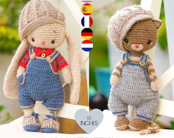 Outfit babyjongen voor 10 inch konijntje / amigurumi-pop speelgoed kleding /