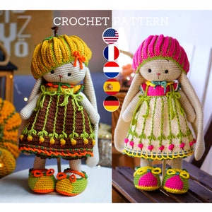 Häkelanleitung amigurumi Puppe Kleidung Muster Outfit &quot;&quot;ALICE&quot;&quot; / Polushkabunny.&quot;