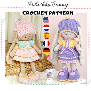 crochet pattern amigurumi doll toy Clothes Free crochet Pattern for pants Outfit "Spring" / Polushkabunny