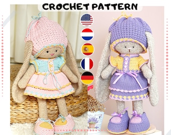 crochet pattern amigurumi doll toy Clothes - Outfit &quot;Spring&quot; / Polushkabunny