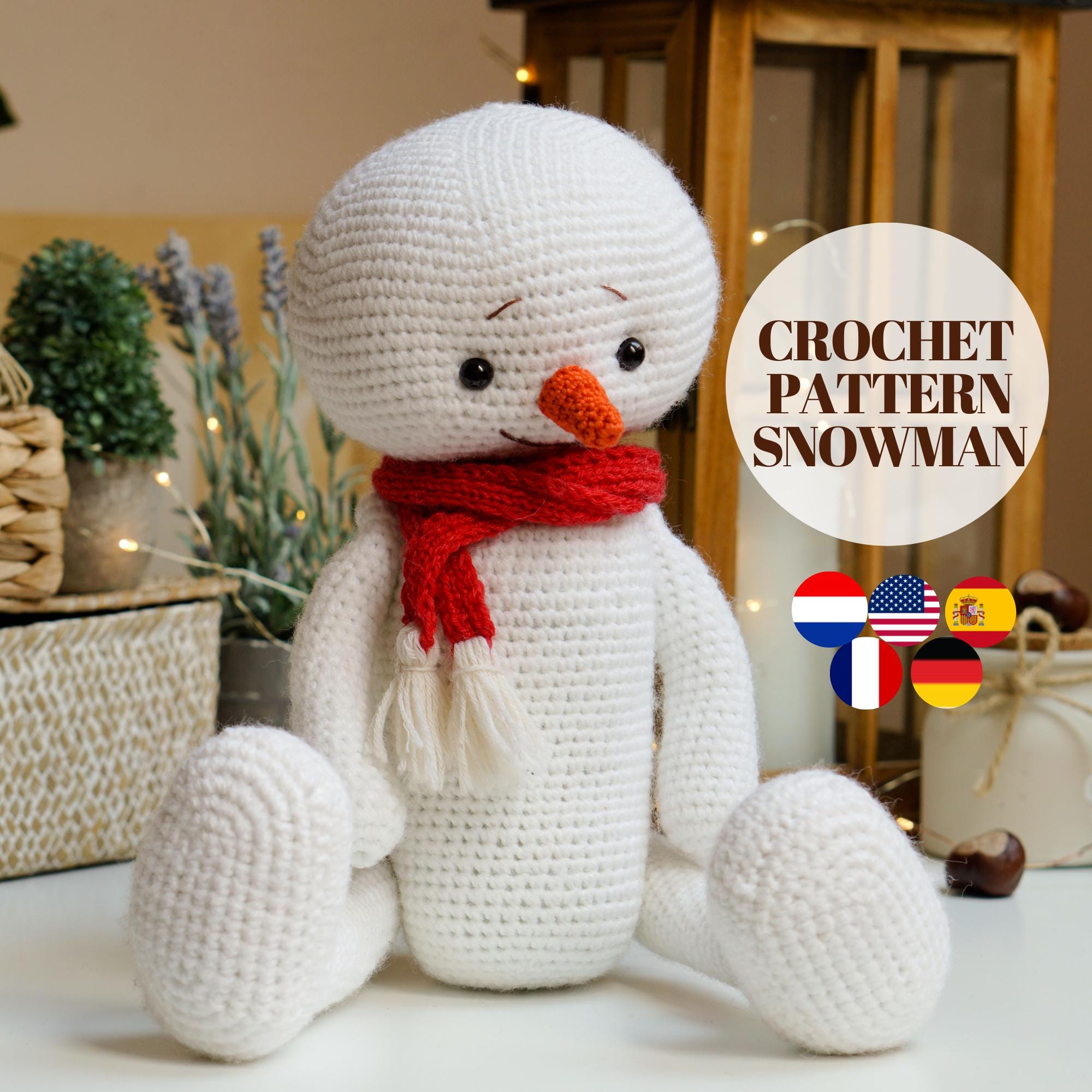 Crochet snowman pattern - amigurumi patternы by Polushkabunny