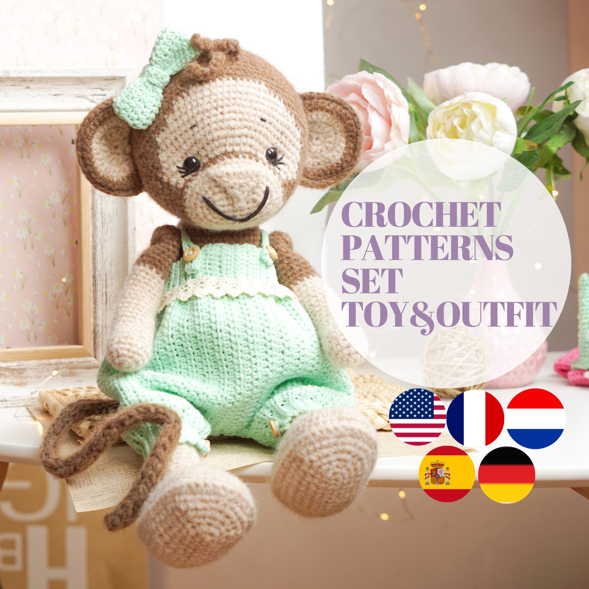 Crochet monkey set - Etsy México, image size:2000x2000